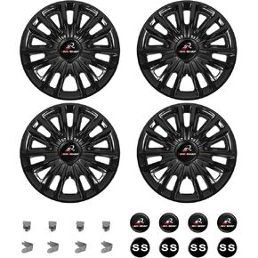 Golf Cart Hub Caps 8 Inch for EZGO/Club Car/Yamaha (Excludes EZGO RXV) Golf Cart Wheels and Tires, Snap-On Installation Wheel Covers Accessories, Premium ABS Plastic, Set of 4, Black in Kuwait