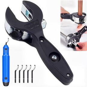 قاطع أنابيب تصاعدية، قاطع أنابيب نحاسية، قاطع أنابيب 5/16 بوصة إلى 1 1/8 بوصة، 2 في 1-360 درجة قاطعة مدمجة للأنابيب ذات الأرباع المغلقة مع أداة إزالة الأزيز، أداة قطع Pex لقطع أنابيب النحاس والمعادن. in Kuwait