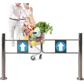 بوابة أمان معدنية للمستودع بإغلاق تلقائي، بوابة متأرجحة لمدخل السوبر ماركت، باب سياج أحادي الاتجاه لعداد أمين الصندوق - حاجز أمان متين 120 × 97 سم in Kuwait