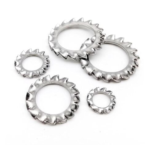 500pcs External Internal Toothed Serrated Lock Washer Gasket Mix M3 M4 M5 M6 M8 Assortment Kit Set Box 304 A2-70 Stainless Steel in Saudi Arabia