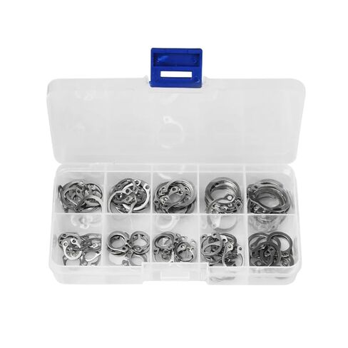 100pcs 304 Stainless Steel 8-18mm Shaft C Type External Circlip Bearing Retaining Clip Snap Ring Washer Assortment Kit in Saudi Arabia
