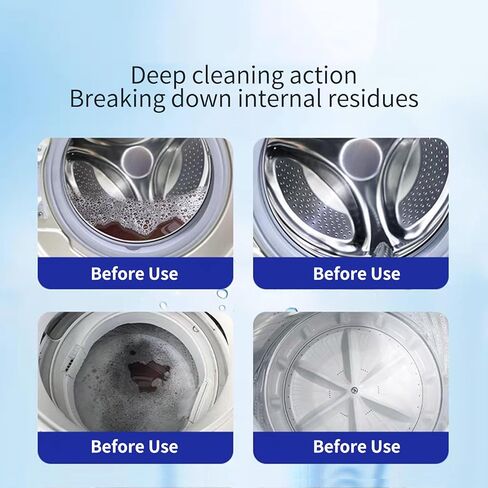 Washing Machine Cleaner Tablets - 24 Tabs (2x12 Pack), 1 Year Supply Deep Cleaning for HE Front Load & Top Load Washers, Septic Safe Eco-Friendly Deodorizer for Drum and Tub Seal in Saudi Arabia