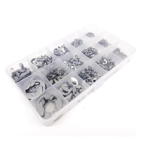 580/1000pcs Assortment Kit Set Box M1.2 to M15 304 Stainless Steel External Retaining Ring E Clip Snap Circlip Washer for Shaft(Set B 1000pcs) in Saudi Arabia