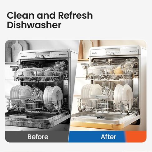 أقراص تنظيف غسالة الأطباق - 30 عبوة منظف ومزيل للروائح الكريهة - تكفي لمدة 15 شهرًا لغسالة الأطباق بالماء العسر، أقراص غير سامة للأطباق، آمنة للصرف الصحي ومزيل للروائح الكريهة، رائحة الليمون in Kuwait