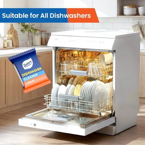 أقراص تنظيف غسالة الأطباق - 30 عبوة منظف ومزيل للروائح الكريهة - تكفي لمدة 15 شهرًا لغسالة الأطباق بالماء العسر، أقراص غير سامة للأطباق، آمنة للصرف الصحي ومزيل للروائح الكريهة، رائحة الليمون in Kuwait