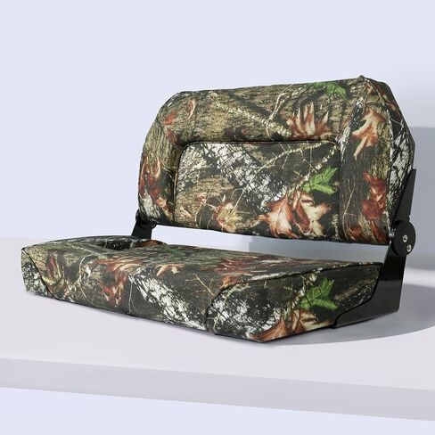 Boat Bench Seat,Low Back Double Folding Boat Seat,Seat for Bass Jon Fishing Boat (Camo) in Saudi Arabia