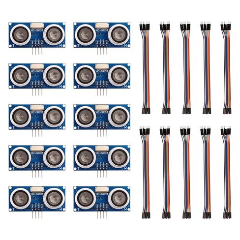 10 قطع HC-SR04 مجموعة مستشعر المسافة بالموجات فوق الصوتية مقاومة للماء عالية الدقة واستهلاك منخفض للطاقة مدمج لـ Ar duino U NO M EGA Rasp Berry P i عالي الدقة روبوت X Bee Zig Bee مع 10 أسلاك Du pont in Kuwait