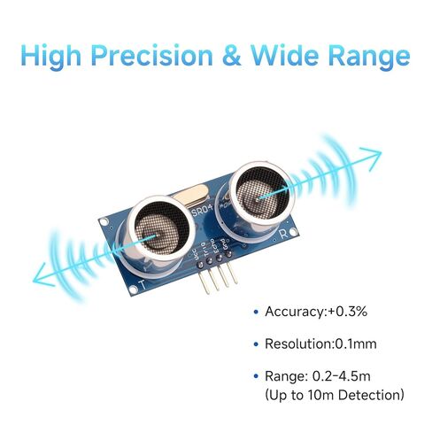 10 قطع HC-SR04 مجموعة مستشعر المسافة بالموجات فوق الصوتية مقاومة للماء عالية الدقة واستهلاك منخفض للطاقة مدمج لـ Ar duino U NO M EGA Rasp Berry P i عالي الدقة روبوت X Bee Zig Bee مع 10 أسلاك Du pont in Kuwait