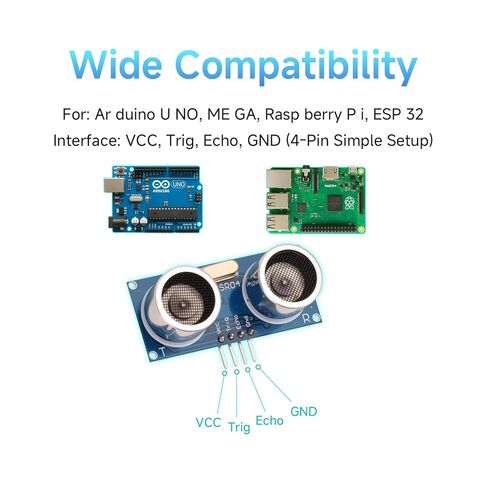 10 قطع HC-SR04 مجموعة مستشعر المسافة بالموجات فوق الصوتية مقاومة للماء عالية الدقة واستهلاك منخفض للطاقة مدمج لـ Ar duino U NO M EGA Rasp Berry P i عالي الدقة روبوت X Bee Zig Bee مع 10 أسلاك Du pont in Kuwait