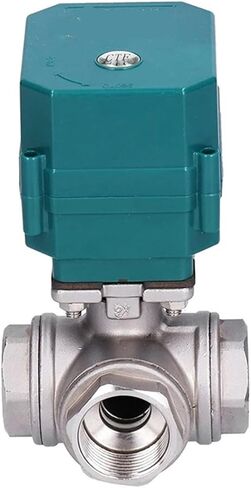 DN25 Ball Valve Stainless Steel Three-Way Full-bore high Torque Ball Valve 2/3 line Actuator AC220V DC24V DC12V(L Type_AC220V_CR03) in Saudi Arabia