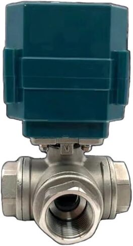 DN25 Ball Valve Stainless Steel Three-Way Full-bore high Torque Ball Valve 2/3 line Actuator AC220V DC24V DC12V(L Type_AC220V_CR03) in Saudi Arabia