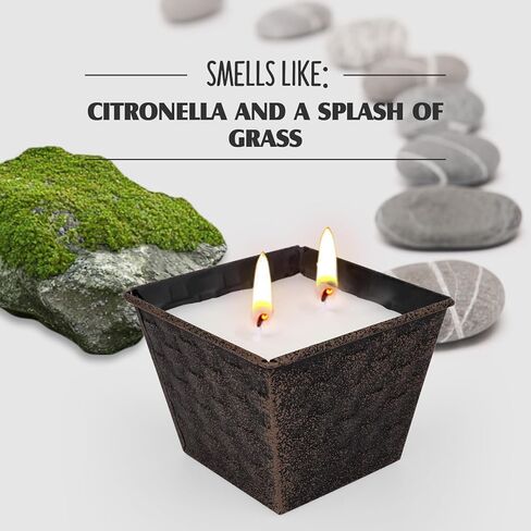 Citronella Candles Outdoor Large - 3 x 12oz 3-Wick Tin Candle for Home Patio up to 240 Hours Burning, Natural Soy Wax Lemograss Candle Bulk for Outside Garden Yard Balcony, Summer Camping Huge Candle in Kuwait