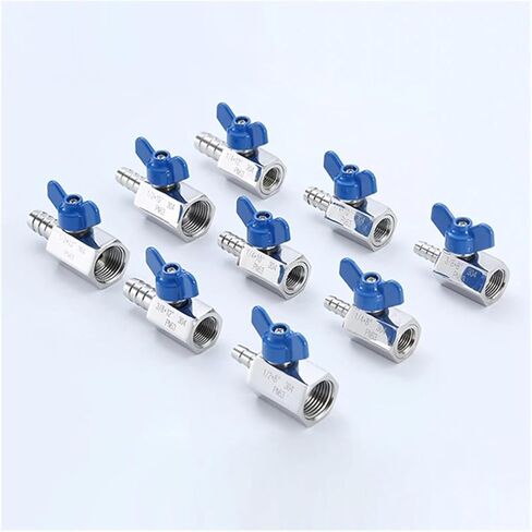 1 قطعة مقبض صمام كروي صغير من الفولاذ المقاوم للصدأ أنبوب جلدي معبد خيط داخلي وخارجي مفتاح صمام المياه (12، خيط خارجي _ 8 مم) in Kuwait