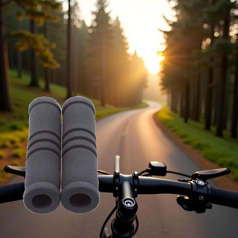 1 Pair Bicycle Handlebar Grip Bicycle Motorcycle Antis Super Light Soft Foam Sponge Handle Grip Cover Bike Grips Black Handlebar Grips in Kuwait