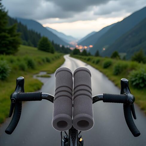 1 Pair Bicycle Handlebar Grip Bicycle Motorcycle Antis Super Light Soft Foam Sponge Handle Grip Cover Bike Grips Black Handlebar Grips in Kuwait