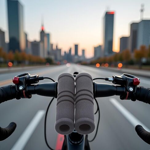 1 Pair Bicycle Handlebar Grip Bicycle Motorcycle Antis Super Light Soft Foam Sponge Handle Grip Cover Bike Grips Black Handlebar Grips in Kuwait