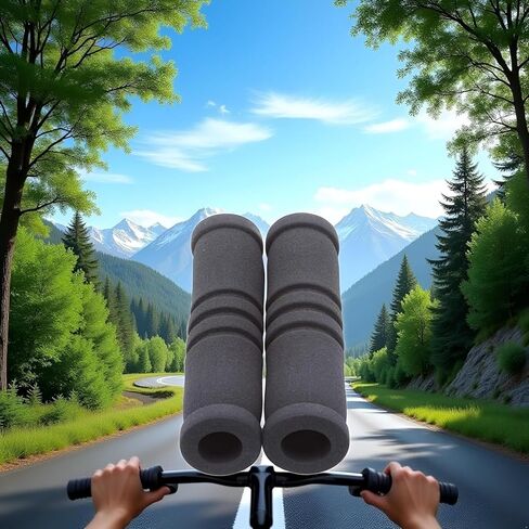 1 Pair Bicycle Handlebar Grip Bicycle Motorcycle Antis Super Light Soft Foam Sponge Handle Grip Cover Bike Grips Black Handlebar Grips in Kuwait