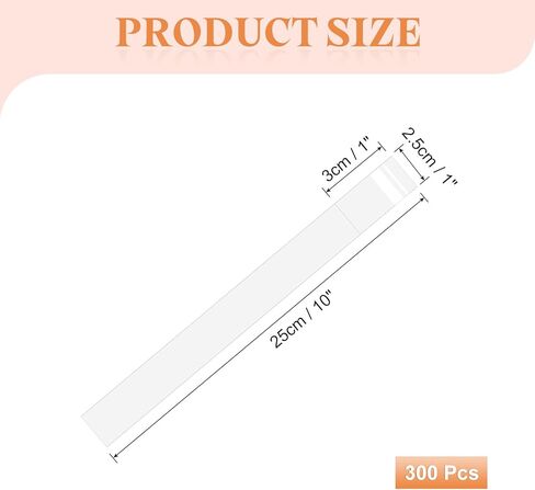 uxcell 300Pcs Self-Sealing Cello Bags, 1x10 Inch Long Clear Flap Resealable Poly Bags, OPP Adhesive Treat Bag 2 Mil for Bread Pretzel, Gift Packaging, Tableware, Necklaces Crafts in Saudi Arabia