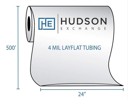 Hudson Exchange 24 بوصة × 500 بوصة، 4 مل، لفة أنابيب بولي، راتينج LDPE بدرجة الطعام، تغليف بطول مخصص in Saudi Arabia
