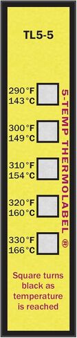 5-Temp Thermolabel 290-330 درجة فهرنهايت حزمة ملصقات لدرجة الحرارة مكونة من 16 ملصقًا in Kuwait