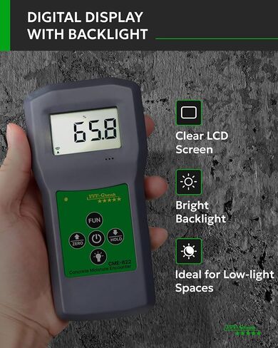 Concrete Moisture Meter CME- 822 – Digital Moisture Meter for Concrete, Floors, Walls, Gypsum – Non-Destructive Concrete Moisture Sensor (CME-822 with PU Case) in Kuwait