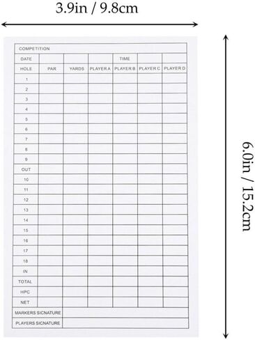 40 قطعة من أوراق نتائج الجولف من BESPORTBLE، بطاقات أداء جولف محمولة مقاس 6 × 4 بوصات مطلية - حافظة منافسات لبطاقات الأداء الخارجية، دفتر ملاحظات وإحصائيات البطاقات الورقية لملحقات النادي in Kuwait