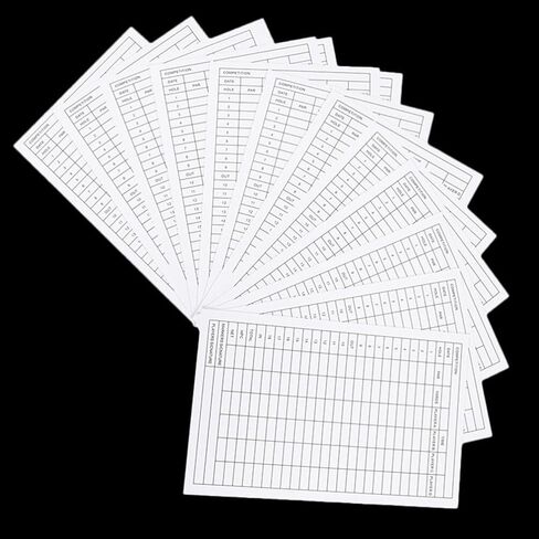 40 قطعة من أوراق نتائج الجولف من BESPORTBLE، بطاقات أداء جولف محمولة مقاس 6 × 4 بوصات مطلية - حافظة منافسات لبطاقات الأداء الخارجية، دفتر ملاحظات وإحصائيات البطاقات الورقية لملحقات النادي in Kuwait