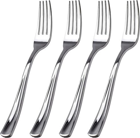 WDF 100 Pcs Gold Plastic Forks - Heavy Duty Sturdy&Durable Forks Disposable 7.4inch - Elegant Gold Forks for Dessert, Durable Plastic Cutlery for Wedding or Daily Using Baby Shower Spring in Kuwait