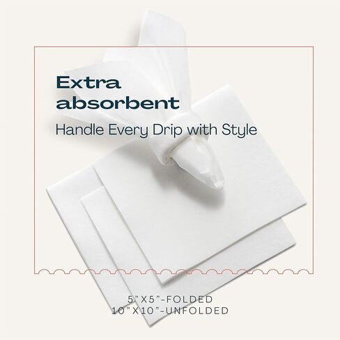 200 Linen-Feel Dessert And Beverage Napkins - Disposable Cloth-Like Cocktail Paper Napkins, Made In USA - Soft and Absorbent For Bar, Restaurant, Café, Wedding, Parties (200-Pack) in Saudi Arabia