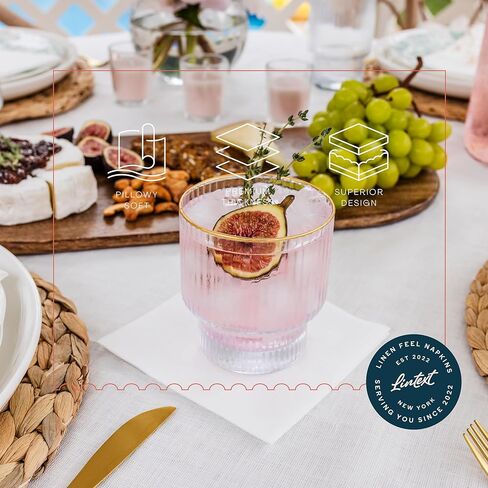 200 Linen-Feel Dessert And Beverage Napkins - Disposable Cloth-Like Cocktail Paper Napkins, Made In USA - Soft and Absorbent For Bar, Restaurant, Café, Wedding, Parties (200-Pack) in Saudi Arabia