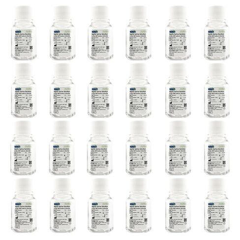 0.9% Normal Saline Solution - USP Grade - Sterile and 0.22um Filtered - Four Pack: 4x125mL Bottles (500mL Total) in Saudi Arabia