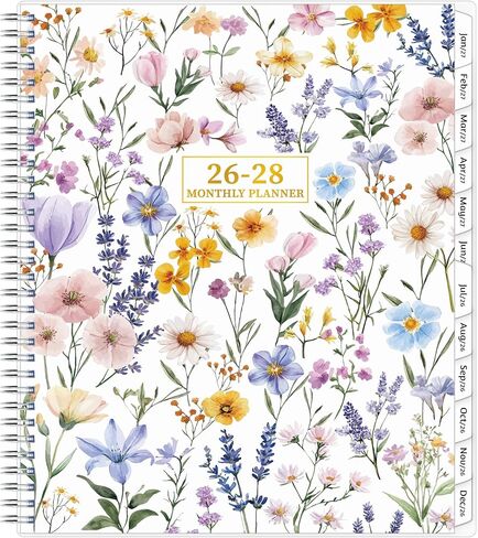 2026-2027 Monthly Planner, 2 Year Calendar Planner, Jan 2026 - Dec 2027, 8.5’’ x 11’’, Large Spiral Agenda, 24 Months, with Tabs ＆Pocket, Flexible Cover, Organizer for Office Home School, Gold in Saudi Arabia