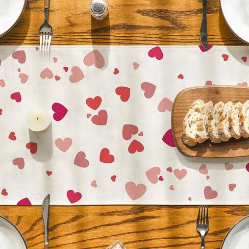 Artoid Mode Love Heart Mother's Day Table Runner, Seasonal Spring Floral Kitchen Dining Table Decoration for Home Party Decor 13x72 Inch in Saudi Arabia