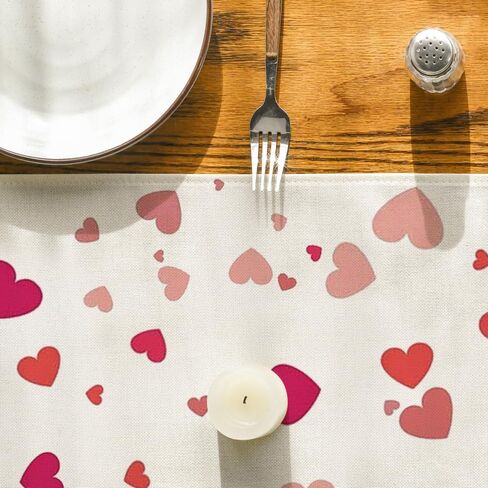 Artoid Mode Love Heart Mother's Day Table Runner, Seasonal Spring Floral Kitchen Dining Table Decoration for Home Party Decor 13x72 Inch in Saudi Arabia