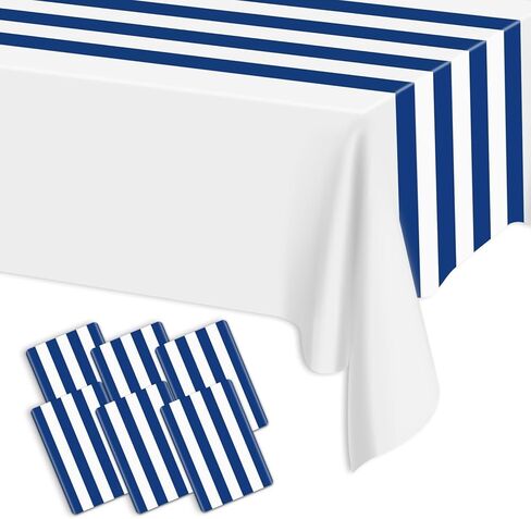 6-Pack Black and White Striped Table Runners, 14x108 Inch Black Stripes Tablerunner, Plastic Disposable Classic Striped Table Decor for Parties, Weddings, Dining, Celebrations in Saudi Arabia