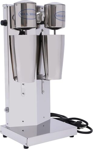Milk Shake Machine, 180W Double Head Electric Milkshake Maker with 800ml Cups Commercial Milkshake Mixer with Ice Shovel Cleaning Brush in Kuwait