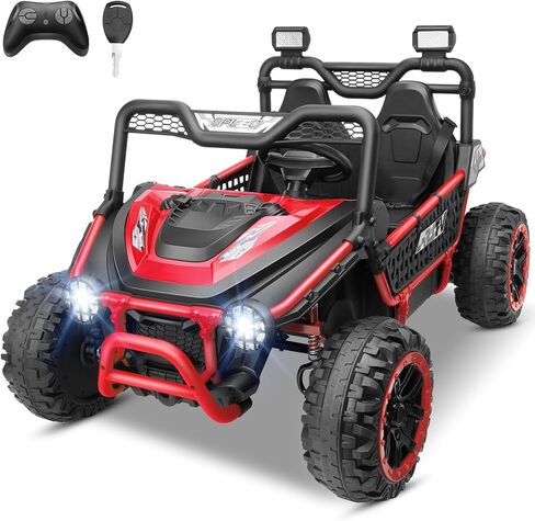 لعبة سيارة ركوب 24 فولت للأطفال الكبار من عمر 4 إلى 8 سنوات، XL Kids UTV بمقعدين مع جهاز تحكم عن بعد، مقعد واسع 20 بوصة، دفع رباعي/2WD، MP3 وUSB، 3 سرعات، تخزين، سيارات كهربائية قوية للأولاد والبنات، وردي in Kuwait