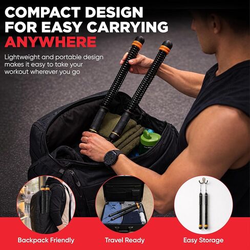 Adjustable Ropeless Battle Ropes – Weighted Cordless Battle Rope Set with Variable Resistance, Wrist Straps & Workout Guide Poster – Portable HIIT & Home Gym Training Equipment in Saudi Arabia