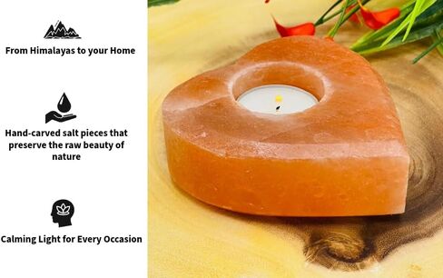 Hiamlayan Pink Salt Candle Holder, Tea light holder (Heart) in Saudi Arabia