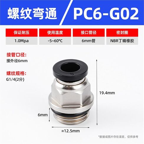 أسود/أبيض G-خيط مستقيم من خلال موصل سريع PC8-02/10-02 المقابس مكون هوائي 1 قطعة (PC6-G02) in Kuwait