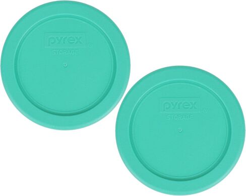 Pyrex 7202-PC 1-Cup Green Food Storage Replacement Lid (2-Pack) - Made in USA in Saudi Arabia