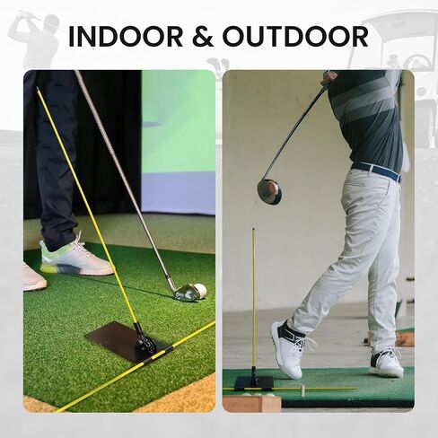 Amy Sport Golf Practice Plate with 180° Adjustable Guide, Durable Metal Plane Trainer Aid for Aiming Putting Swing & Golf Teaching, Stable Training Aid Alignment Stick Base for All Levels in Saudi Arabia