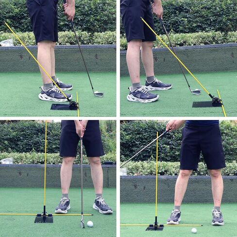 Amy Sport Golf Practice Plate with 180° Adjustable Guide, Durable Metal Plane Trainer Aid for Aiming Putting Swing & Golf Teaching, Stable Training Aid Alignment Stick Base for All Levels in Saudi Arabia