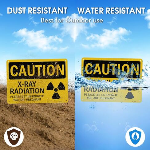T&R X-Ray Radiation Sign Please Let Us Know If You Are Pregnant - 2 Pack - 10 x 7 Inches Rust Free .040 Aluminum Reflective - UV Protected, Waterproof, Weatherproof and Fade Resistant - 4 Pre-drilled Holes in Saudi Arabia