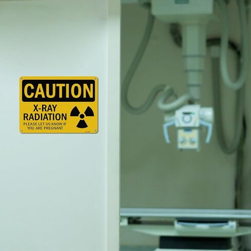 T&R X-Ray Radiation Sign Please Let Us Know If You Are Pregnant - 2 Pack - 10 x 7 Inches Rust Free .040 Aluminum Reflective - UV Protected, Waterproof, Weatherproof and Fade Resistant - 4 Pre-drilled Holes in Saudi Arabia