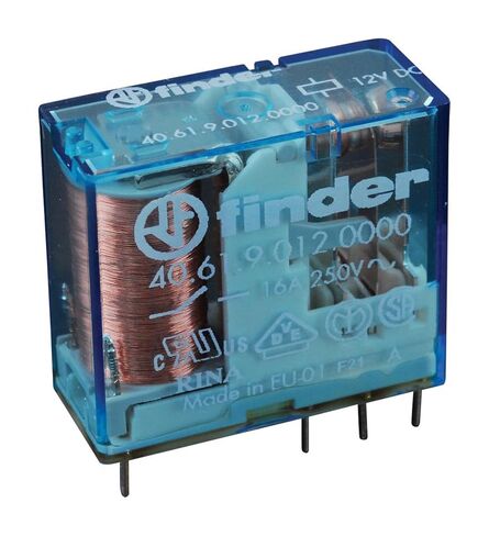 Finder 40.61.9.012.0000 Series 40 Print Relay، 12 فولت/تيار مستمر، 16 أمبير، 6 دبابيس، 29 × 25 × 12.4 ملم، 1 مبدل in Saudi Arabia