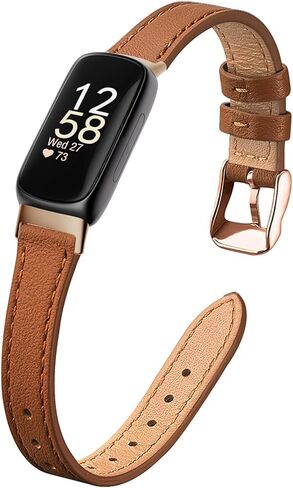 Slim Leather Band Compatible with Fitbit Inspire 3 Bands,Top Grain Genuine Leather Strap Thin Wristband for Fitbit Inspire 3 Women in Kuwait