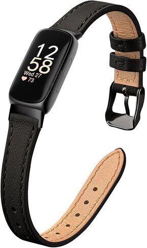Slim Leather Band Compatible with Fitbit Inspire 3 Bands,Top Grain Genuine Leather Strap Thin Wristband for Fitbit Inspire 3 Women in Saudi Arabia