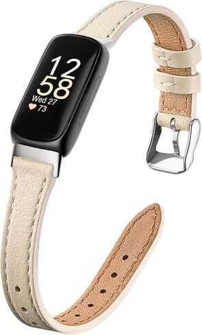 Slim Leather Band Compatible with Fitbit Inspire 3 Bands,Top Grain Genuine Leather Strap Thin Wristband for Fitbit Inspire 3 Women in Saudi Arabia