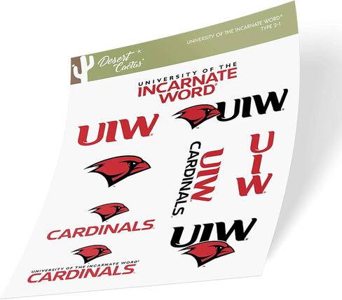 ملصق كلمة جامعة صبار الصحراء المتجسد UIW Cardinals شارات الفينيل زجاجة مياه للكمبيوتر المحمول سجل قصاصات السيارة T2 (النوع 2) in Saudi Arabia